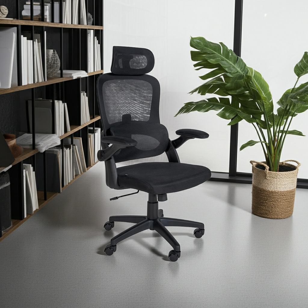 Garston Ergonomischer Bürostuhl – Mesh, Lordosenstütze & Kopfstütze LinkeHomeStore